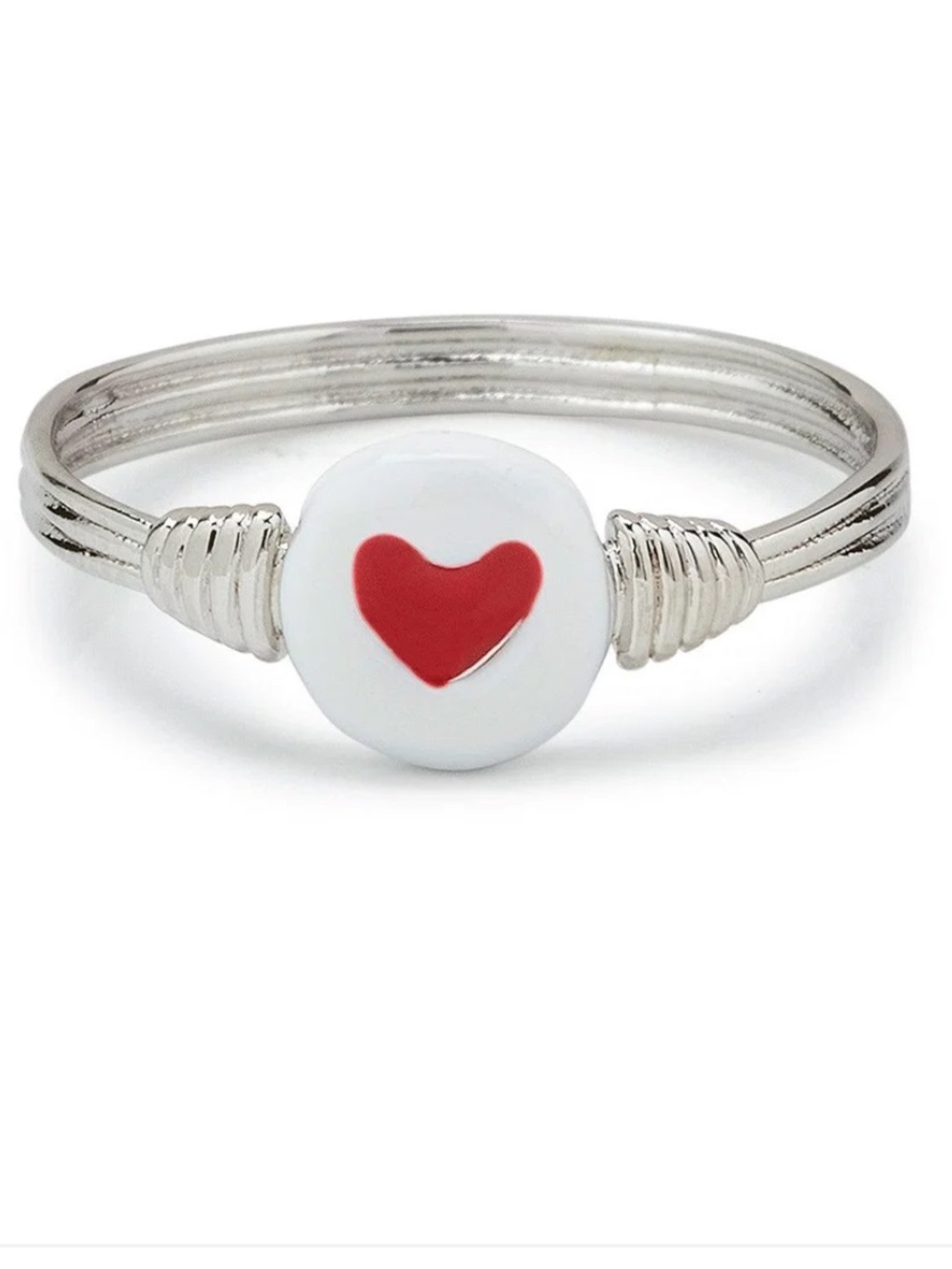 Pura Vida Wire Wrapped Enamel Heart Ring in Silver Size 6